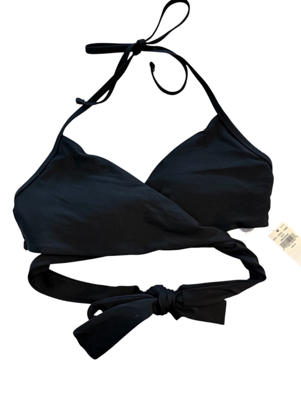 Aerie Women's Black Scoop Wrap Halter Tie Bikini Top Sz S NWT